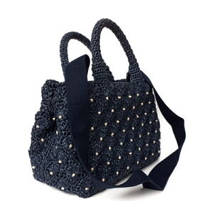 Prada Bag Crochet Shoulder Net Tote Raffia
